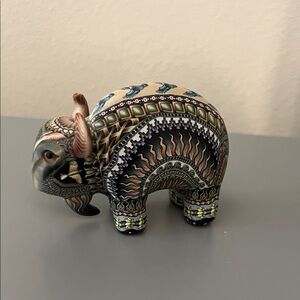Vintage Handmade Polymer Clay Bison Art Sculpture Collectible
